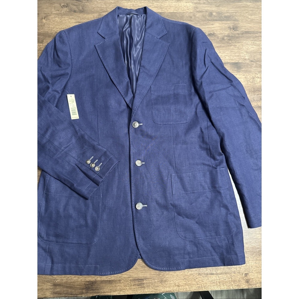 NEW Sean John 100% Linen Sport Coat Blazer Jacket Men's Size XL Cadet Blue